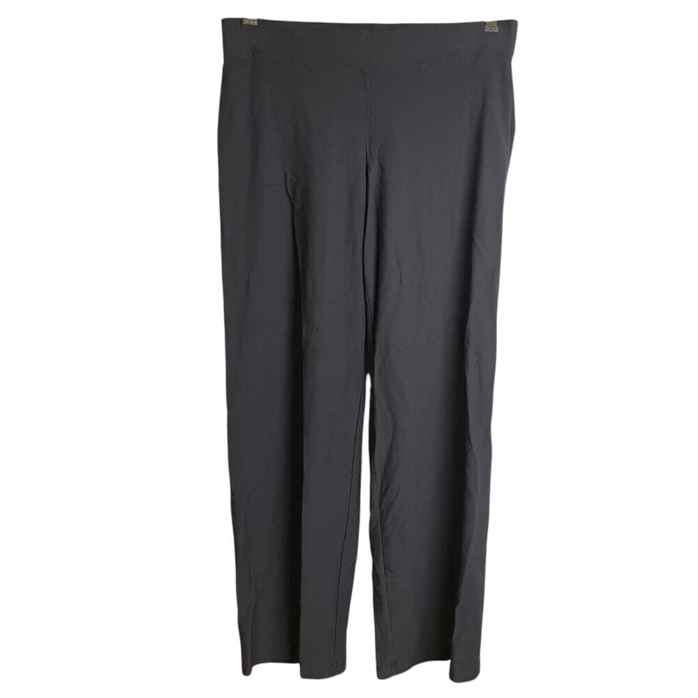 Eileen Fisher Crepe Straight Leg Ankle Pants Graphite Gray Lightweight Size M